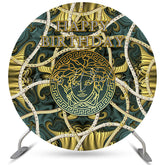 Lofaris Yellow Olive Luxury Belt Happy Birthday Round Backdrop