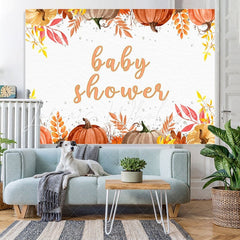 Lofaris Yellow Pumpkin Baby Shower Backdrop for Photoshoot