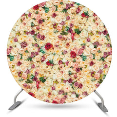 Lofaris Yellow Red Floral Green Leaf Round Wedding Backdrop