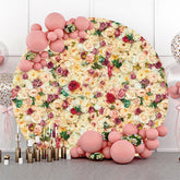 Lofaris Yellow Red Floral Green Leaf Round Wedding Backdrop