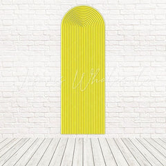 Yellow Slatted Arch Backdrop for Bright and Cheerful Celebration Themes