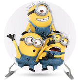 Lofaris Yellow Small Cute Cartoon Circle Happy Birthday Backdrop