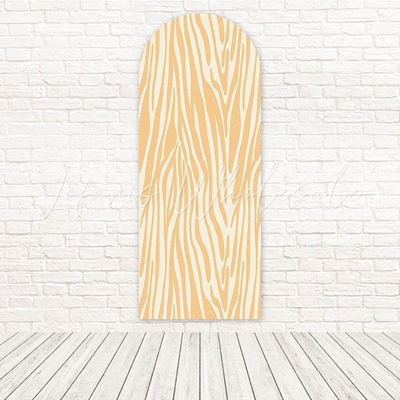 Yellow Zebra Print Arch Backdrop For Safari Party Celebrations