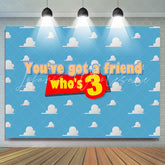 Lofaris Youve Got A Friend Sky Clouds 3Rd Birthday Backdrop