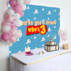Lofaris Youve Got A Friend Sky Clouds 3Rd Birthday Backdrop