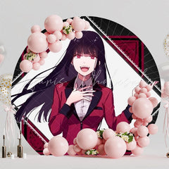 Yumeko Jabami Anime Round Backdrop For Cosplay And Fan Events