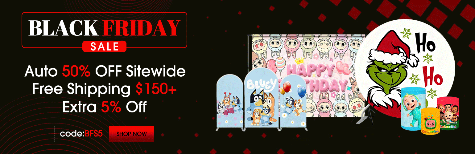 Black friday sale poster featuring grinch holiday decorations and gifts.