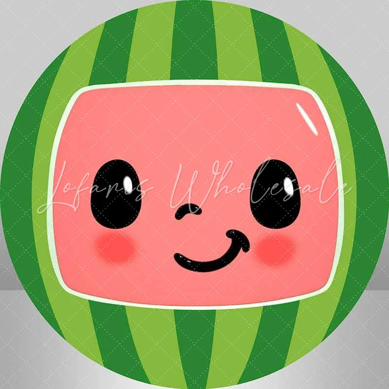 (7 Day Delivery) Lofaris Cute Watermelon Birthday Baby Shower Round Backdrop
