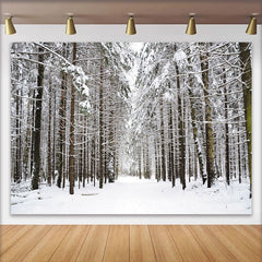 Lofaris Enchanting Winter Wonderland Snowy Forest Photography Backdrop, Professional Studio Background for Portrait Photoshoot
