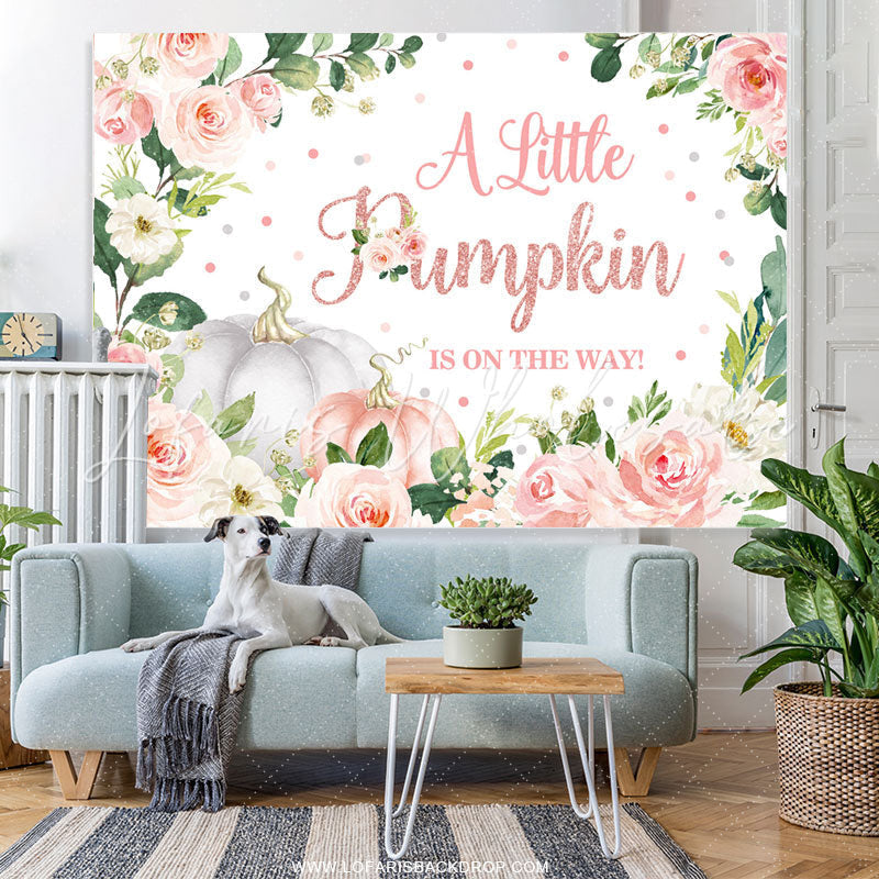 Lofaris A Little PumPkin Is On The Way Baby Shower Backdrop For Party