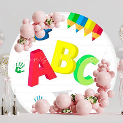 ABC School Learning Round Backdrop For Educational Celebrations