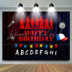 Lofaris Alphabet Stage Halloween Theme Happy Birthday Backdrop
