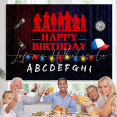 Lofaris Alphabet Stage Halloween Theme Happy Birthday Backdrop