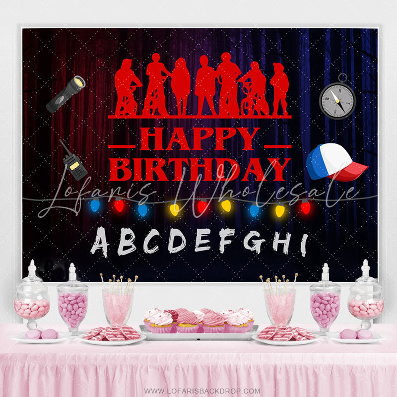 Lofaris Alphabet Stage Halloween Theme Happy Birthday Backdrop