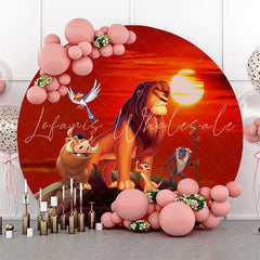 Lofaris Animals And Sun Happy Birthday Round Backdrop Kit