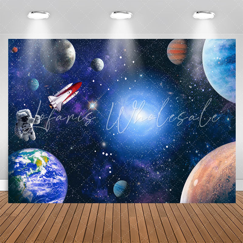 Lofaris Astronaut Universe Galaxy Stars Birthday Backdrop