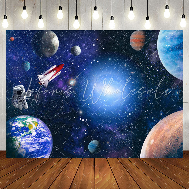 Lofaris Astronaut Universe Galaxy Stars Birthday Backdrop