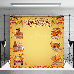 Lofaris Autumn Maple Leaf Gnome Turkey Thanksgiving Backdrop