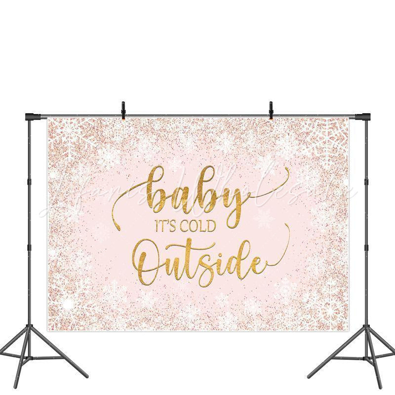 Lofaris Baby Is Cold Outside In Winter Shower Backdrop