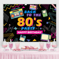 Lofaris Back To 80S Party Theme Happy Birthday Backdrop