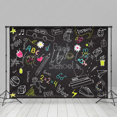 Lofaris Back to School Blackboard Chalk Drawing Kids Backdrop