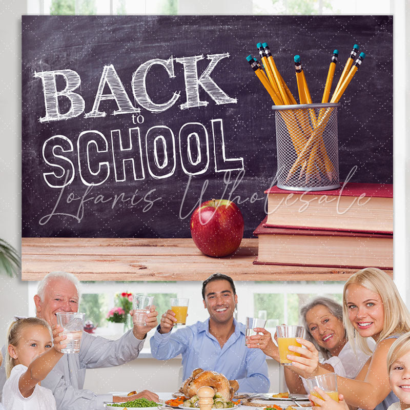 Lofaris Back to School Room Chalkboard Pencils Backdrops
