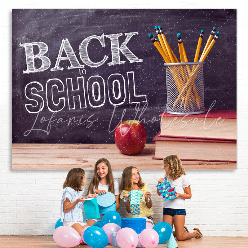 Lofaris Back to School Room Chalkboard Pencils Backdrops