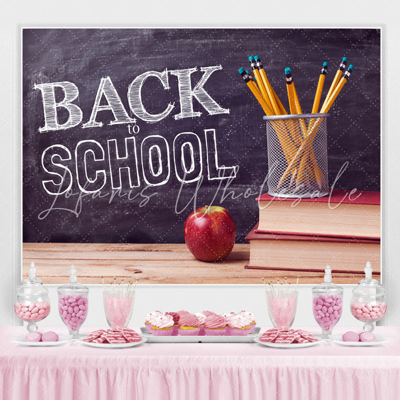 Lofaris Back to School Room Chalkboard Pencils Backdrops