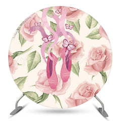 Lofaris Ballerina Party Floral Round Backdrop For Girls