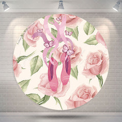 Lofaris Ballerina Party Floral Round Backdrop For Girls