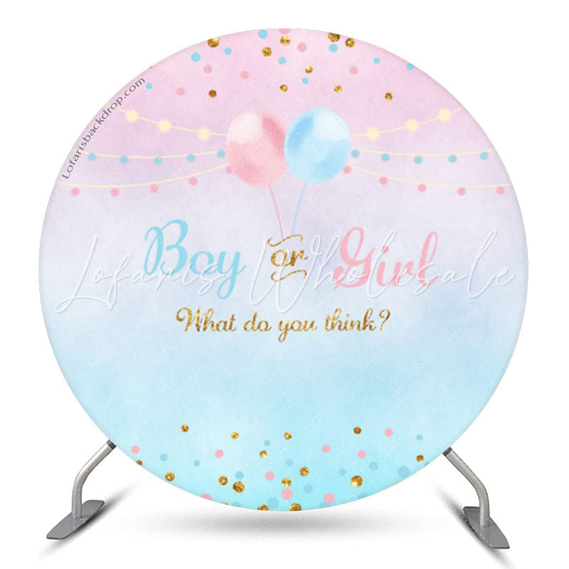 Lofaris Balloon Boy Or Girl Baby Shower Round Backdrop