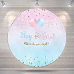 Lofaris Balloon Boy Or Girl Baby Shower Round Backdrop