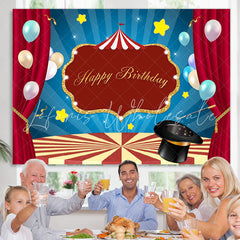 Lofaris Balloon Circus Stage Photo Backdrop for Birthday