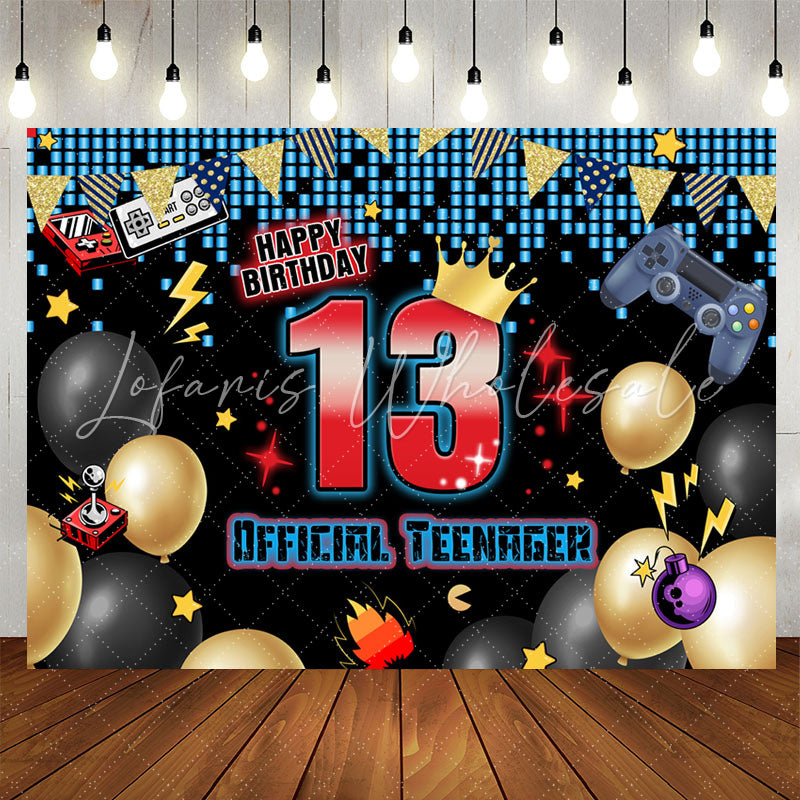 Lofaris Balloon Game 13th Official Teenager Birthday Backdrop