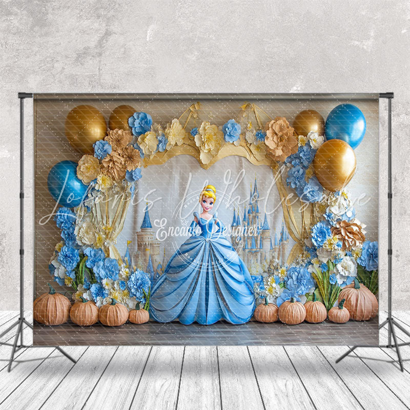 Balloon Pumpkin Cinderella Disney Cake Smash Backdrop