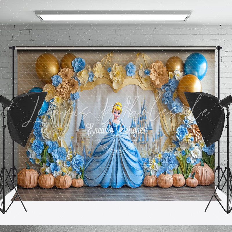 Balloon Pumpkin Cinderella Disney Cake Smash Backdrop