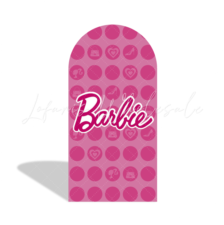 Barbie Theme Happy Birthday Party Background Arch Backdrop Wall Cloth Cover