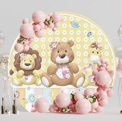 Beautiful Baby Safari Round Backdrop for Baby Celebration