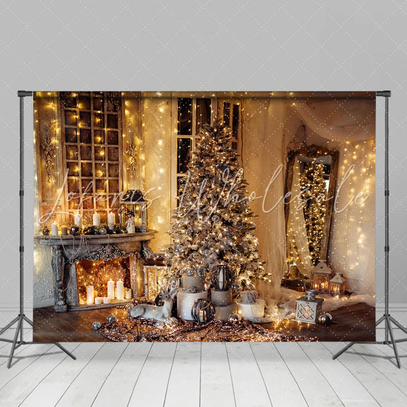 Lofaris Beautiful Christmas Tree Light Candles Backdrop