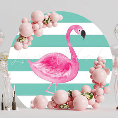 Beautiful Tropical Flamingo Round Backdrop for Tropical Event