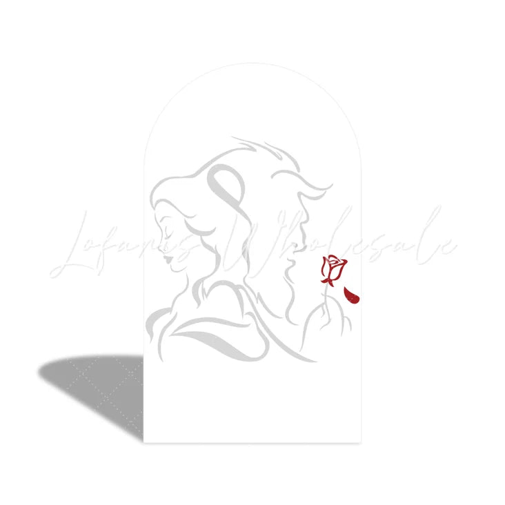 Beauty And The Beast Birthday Party Arch Backdrop Wall Cloth Cover