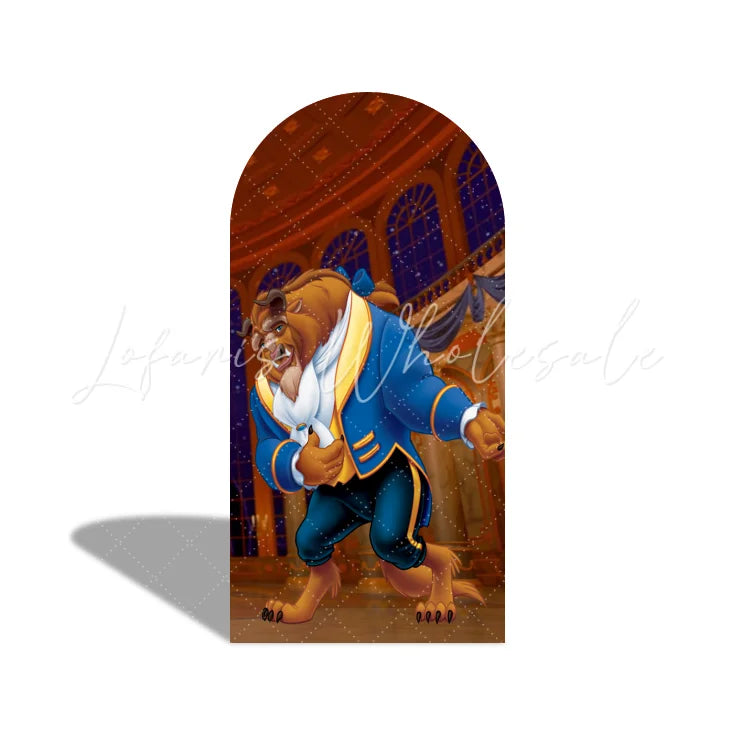 Beauty And The Beast Birthday Party Arch Backdrop Wall Cloth Cover
