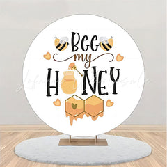 Lofaris Bee My Honey Cute Heart Circle Baby Shower Backdrop