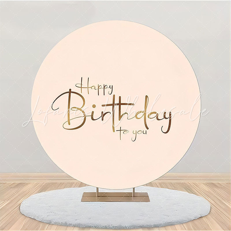 Lofaris Beige And Brown Simple Round Birthday Party Backdrop