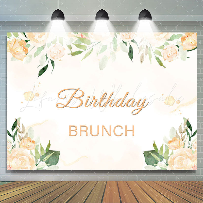 Lofaris Birthday Brunch Floral Backdrop For Baby Girl