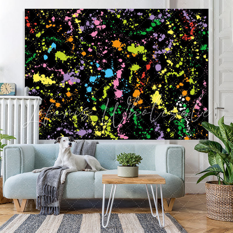 Lofaris Black And Colored Graffiti Wall Backdrop For Party