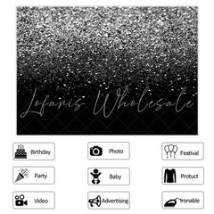 Lofaris Black And White Cold Winter Night Backdrop For Party