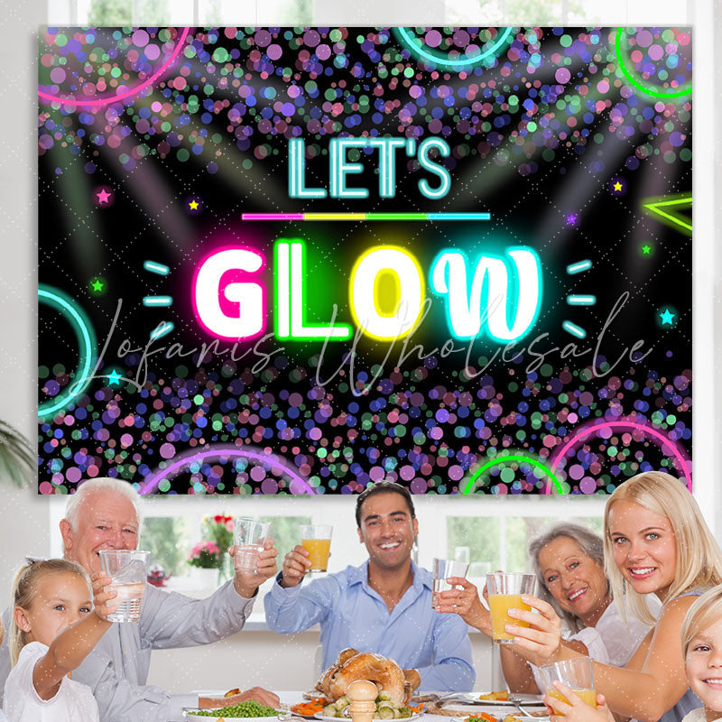 Lofaris Black Color Circle Lets Glow Bokeh Backdrop For Party