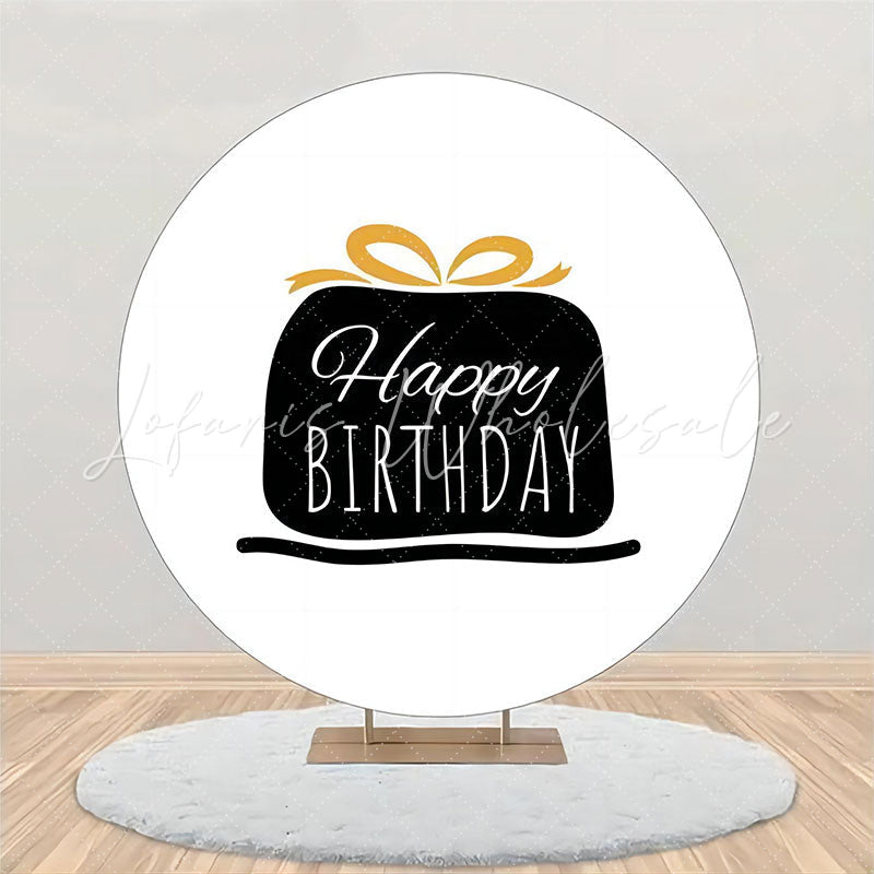 Lofaris Black Gift Morden Simple Round Birthday Backdrop