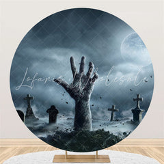 Lofaris Black Moon Night Scary Hand Halloween Theme Backdrop